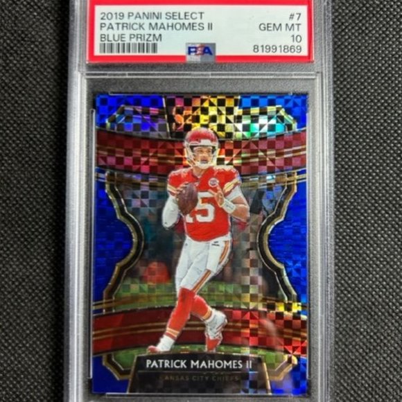 2019 Panini Select Blue Prizm #7 Patrick Mahomes II Chiefs /175 PSA 10 Gem Mint - Picture 1 of 2